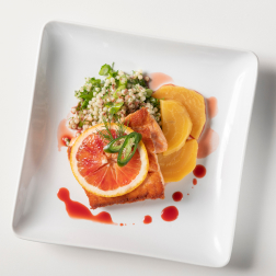 pan seared salmon with israeli couscous